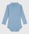 Babies' plain cotton rollneck body ADRIATIC