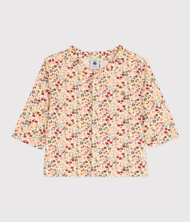 Babies' Patterned Poplin Shirt Ecru/multicolor