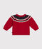 Babies' knitted jumper containing wool STOP red/MULTICO