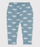 Babies' Print Fleece Trousers ROVER blue/MARSHMALLOW white