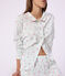 Women's buttoned printed cotton pyjamas MARSHMALLOW white/MULTICO white