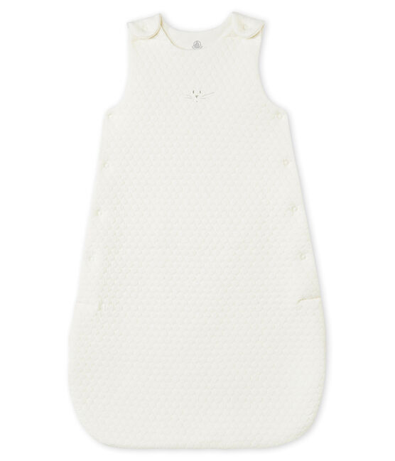 Unisex baby's sleeping bag in a quilted tubic MARSHMALLOW white
