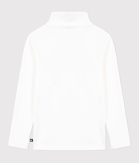 Women's Iconic roll neck cotton T-shirt ECUME white