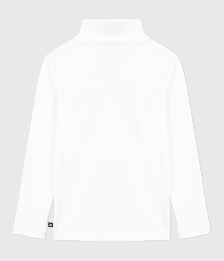 Women's Iconic roll neck cotton T-shirt ECUME white