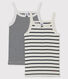 Girls' Striped Organic Cotton Vest Tops - 2-Pack