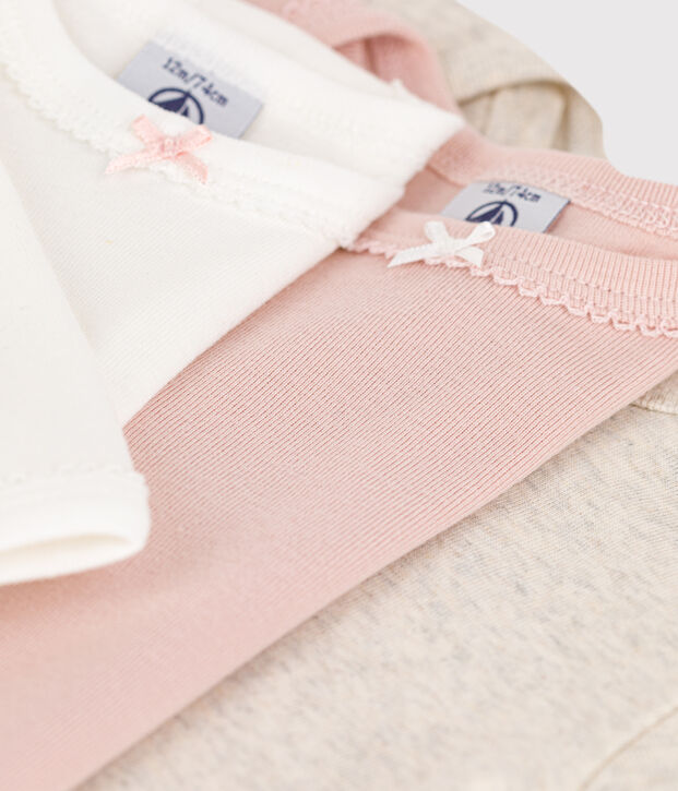 Babies' Long-Sleeved Cotton Bodysuits - 3-Pack multicolor