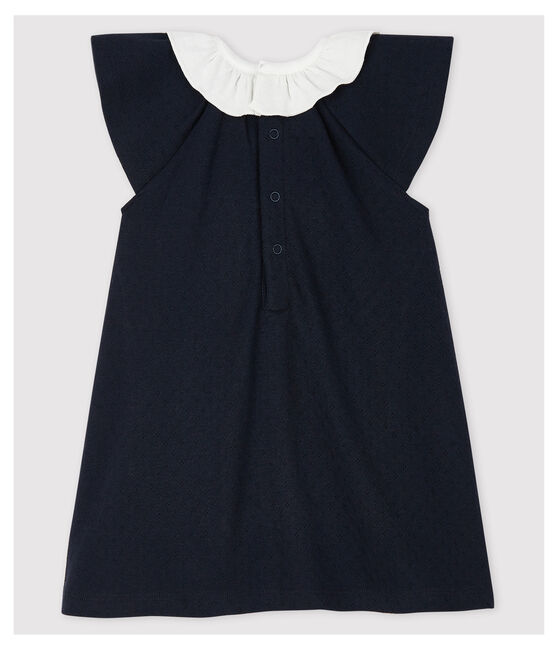 Baby Girls' Ribbed Bodysuit with Collar SMOKING blue