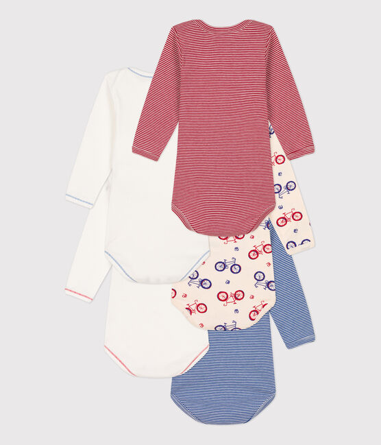 Babies' Bike Themed Long-Sleeved Cotton Bodysuits - 5-Pack variante 1