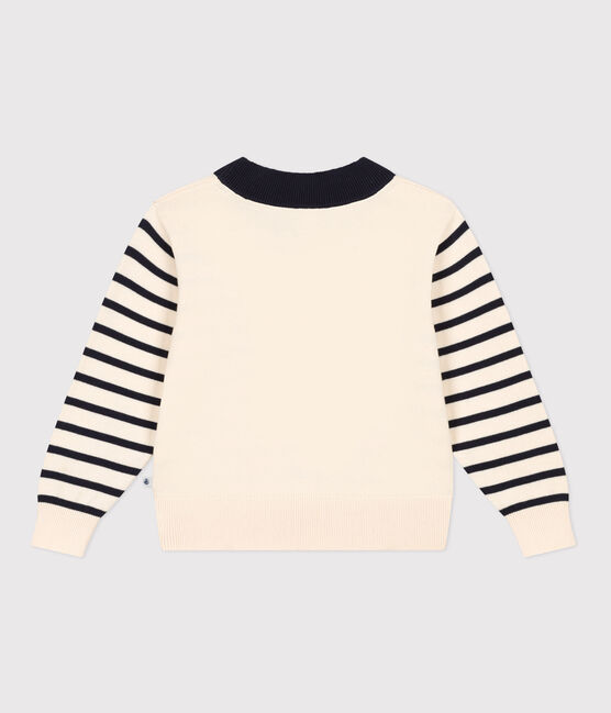 Unisex children's cotton Breton jumper AVALANCHE white/MULTICO