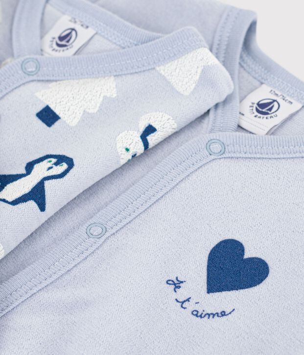 Pack of printed velour pyjamas for babies multicolor
