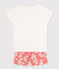 Girls' Cotton Short Pyjamas MARSHMALLOW white/PAPAYE