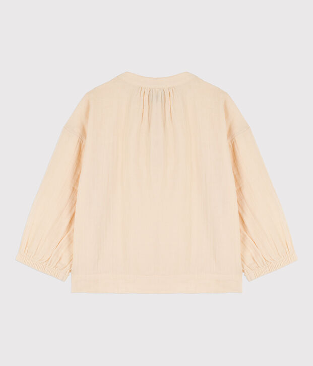 Girls' Cotton Gauze Blouse Ecru