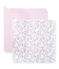 Set of 2 baby's striped and printed coverlets LOT white