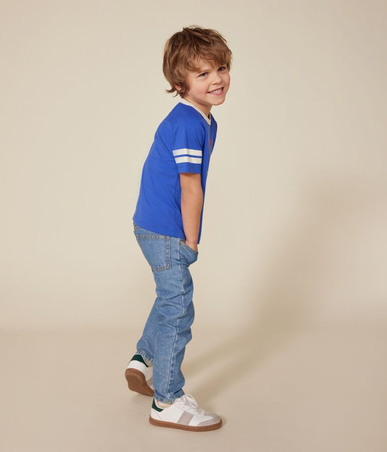 Boys' short-sleeved fine jersey T-Shirt blue