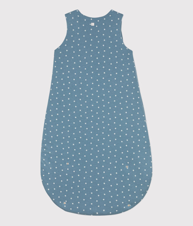 Babies' Starry Cotton Sleeping Bag blue/ecru
