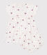 Babies' short-sleeved cotton dress and bloomers printed with hearts