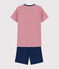 Unisex Stripy Red Ribbed Short Pyjamas MEDIEVAL blue/MULTICO white