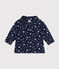 Babies' flannel shirt MEDIEVAL blue/MARSHMALLOW white