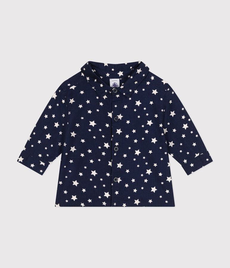 Babies' flannel shirt blue/white