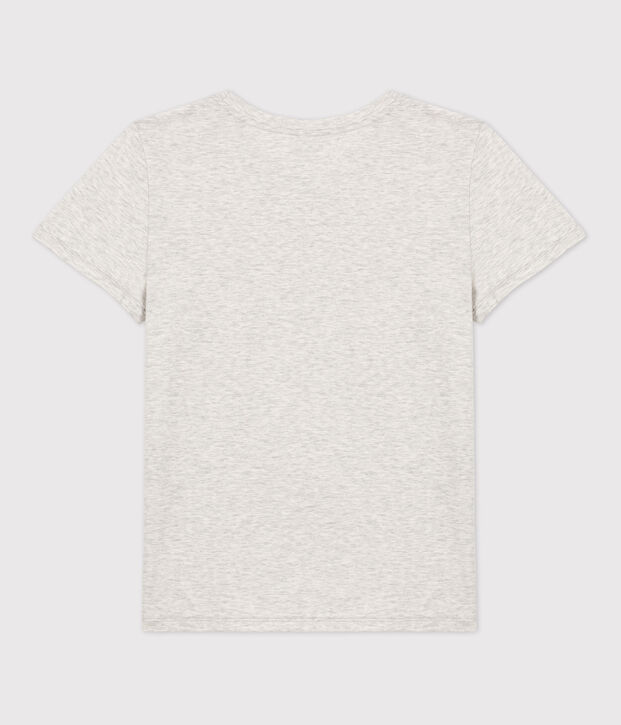 Women's Straight Fit Organic Cotton Round Neck T-Shirt BELUGA CHINE