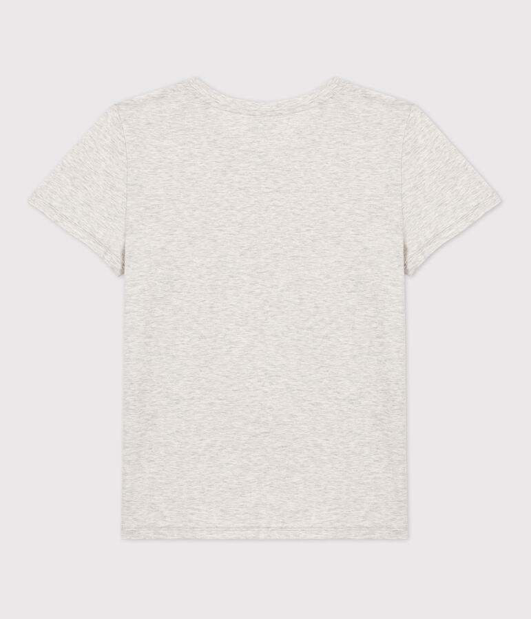 Women's Straight Fit Organic Cotton Round Neck T-Shirt BELUGA CHINE grey