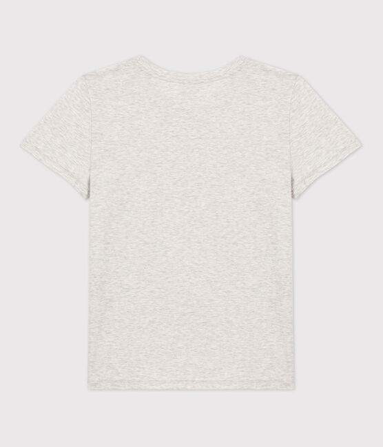 Women's Straight Fit Organic Cotton Round Neck T-Shirt BELUGA CHINE grey