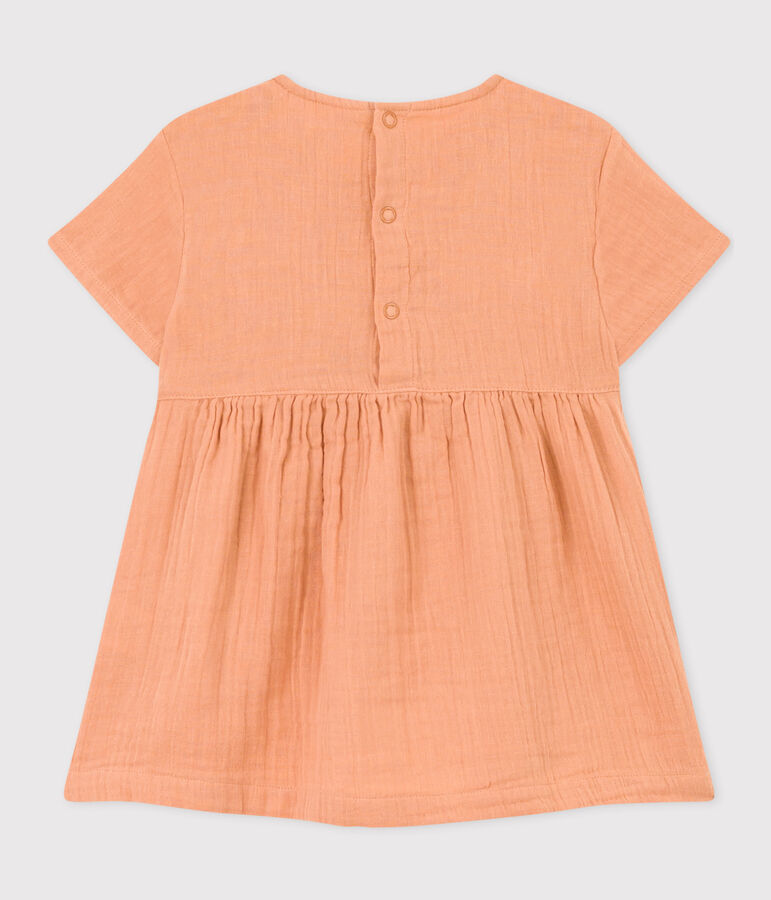 Babies' Cotton Gauze Short-Sleeved Dress pink