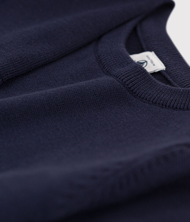 Girls' Long-Sleeved Cotton Knit Dress SMOKING