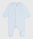Babies' printed velour pyjama suit with a collar