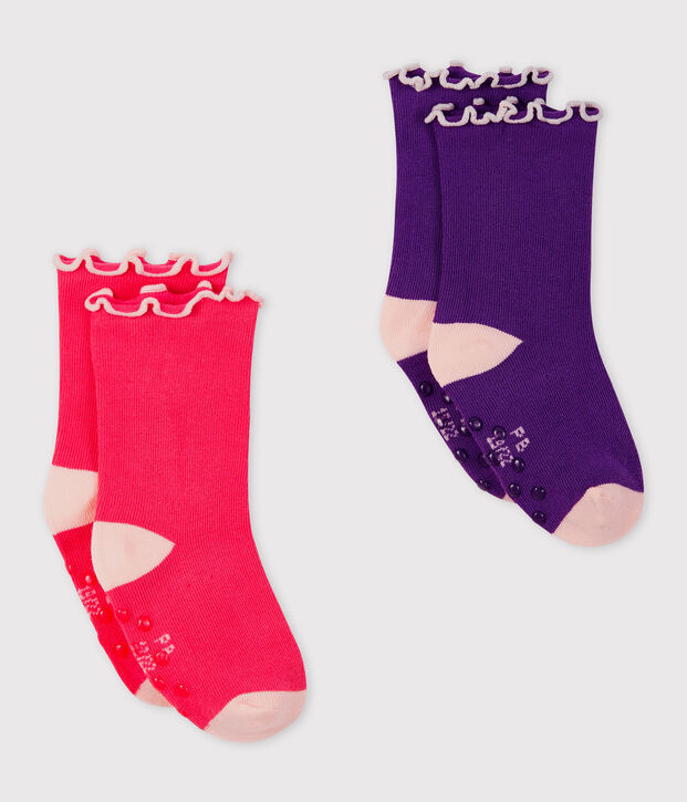 Set of 2 pairs of socks for baby girls multicolor