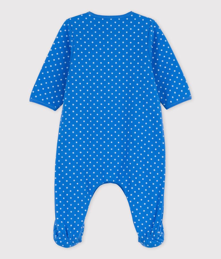 Babies' Organic Cotton Bodyjama blue/white