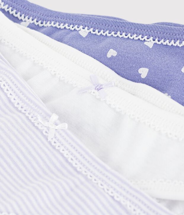 Pack of children's cotton pants with hearts multicolor