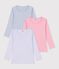 Pack of children's long-sleeved plain T-shirts multicolor