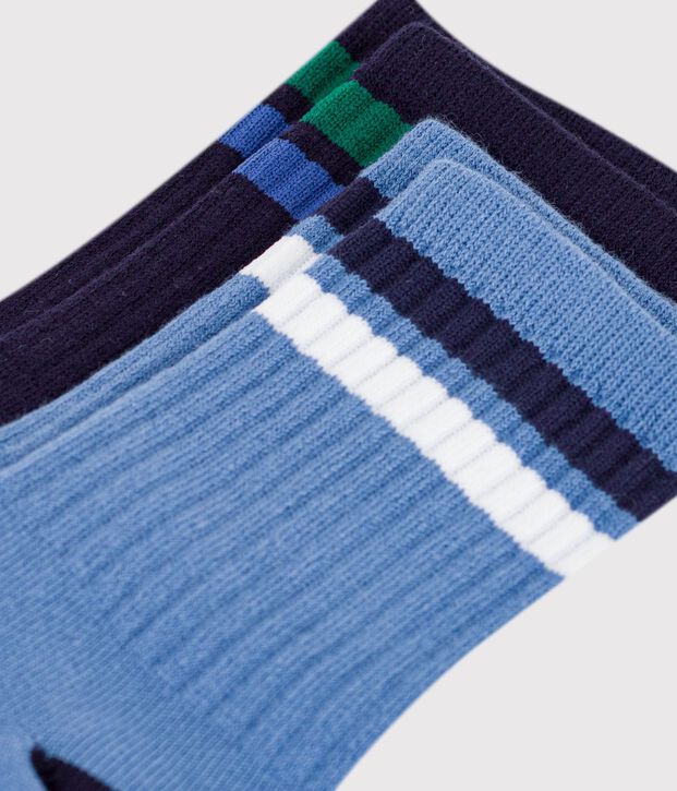 2 pairs of children's plain cotton socks multicolor