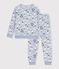 Children's snowman-print velour pyjamas blue/multicolor