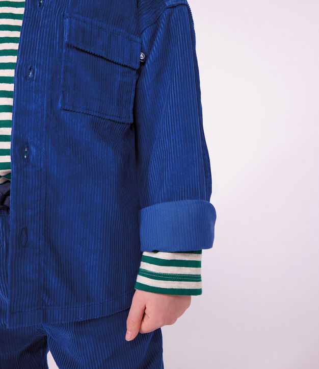 Children's plain corduroy shirt blue