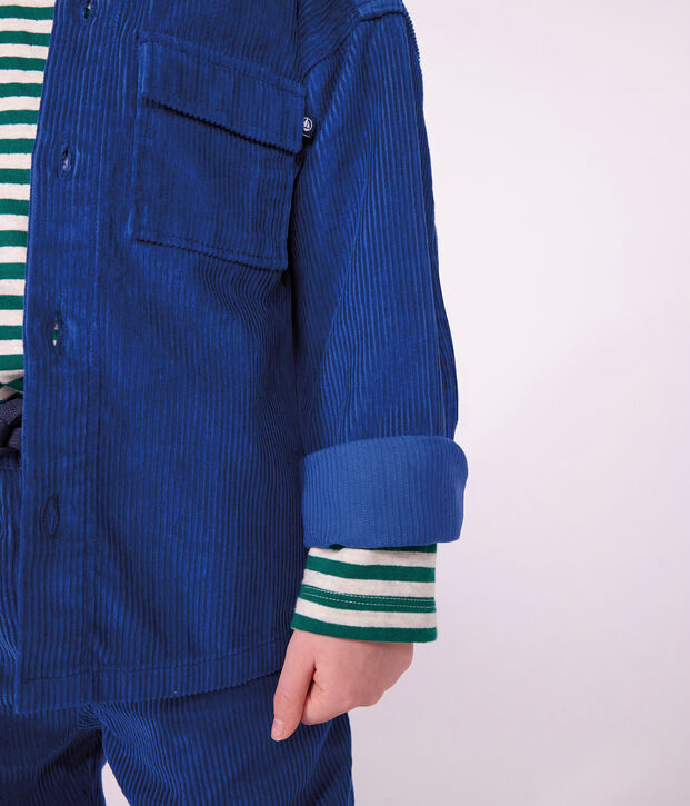 Children's plain corduroy shirt blue