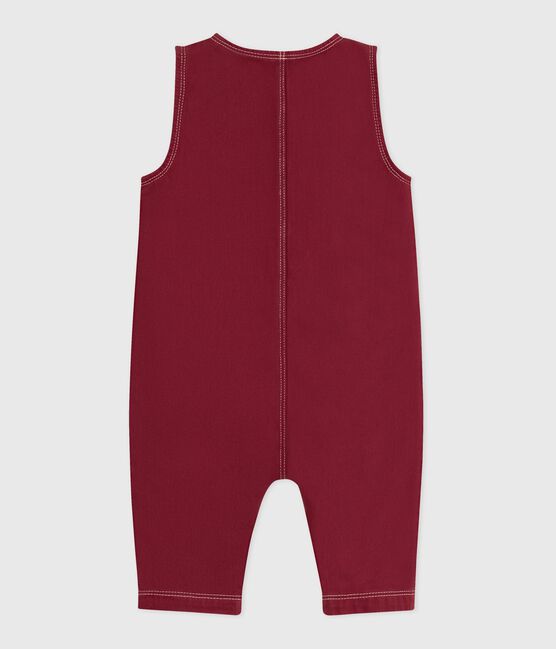 Babies' long plain denim jumpsuit AMARANTE