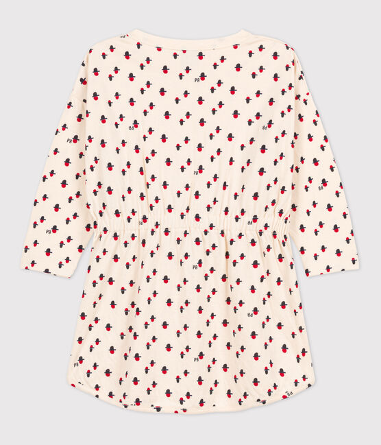 Little Girls' Long-Sleeved Patterned Tube Knit Dress AVALANCHE white/MULTICO