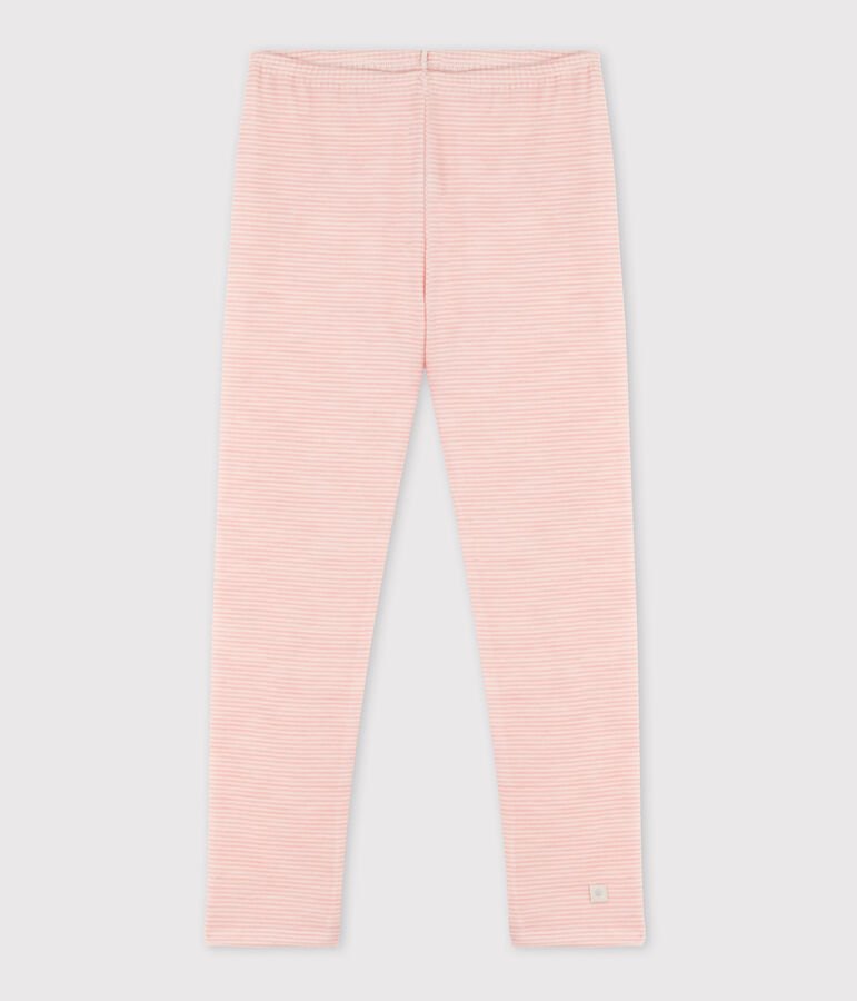 Girls' Pinstriped Wool/Cotton Leggings pink/white
