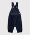 Baby girl's soft denim dungarees DENIM BLEU FONCE blue