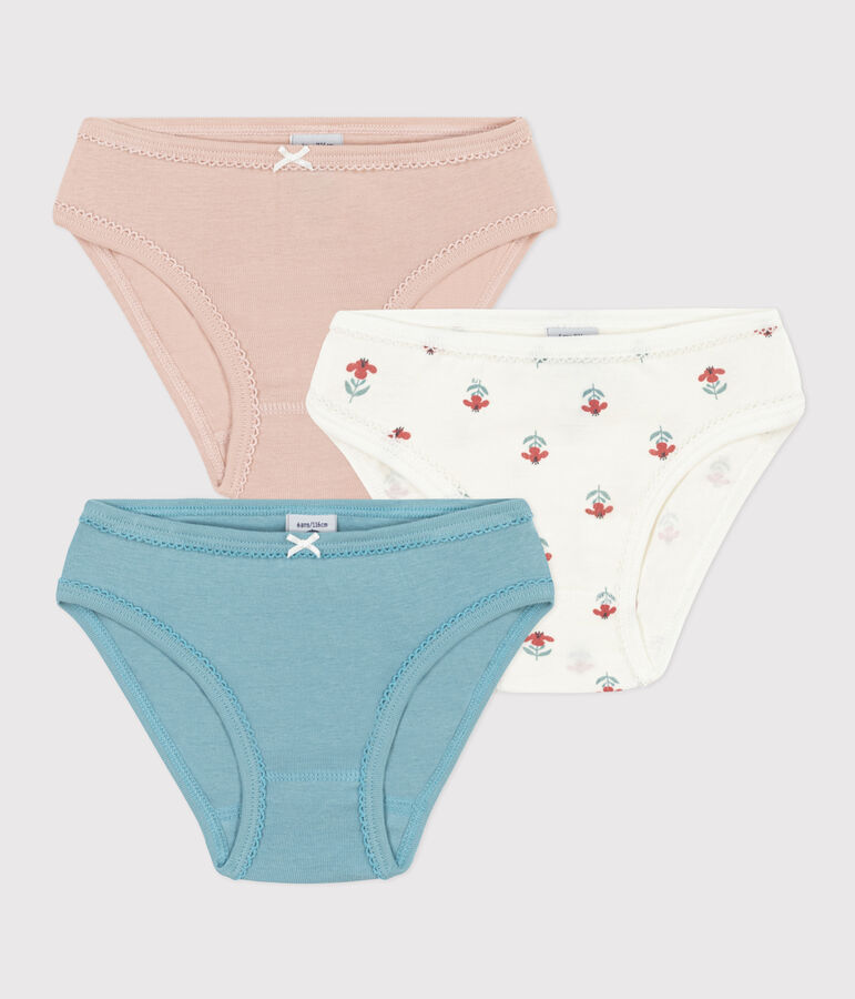 Girls' Floral Cotton Briefs - Pack of 3 multicolor