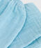 Babies' plain cotton gauze trousers AQUATIC blue