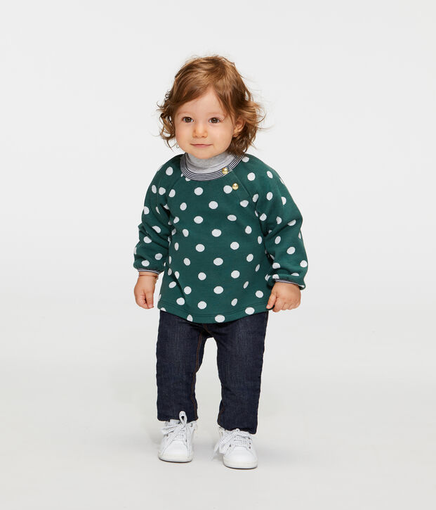 Baby Girls' Long-Sleeved Print Blouse green/white