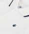 Children's short-sleeved cotton polo shirt MARSHMALLOW white