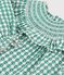 Babies' long-sleeved cotton gingham dress green/white