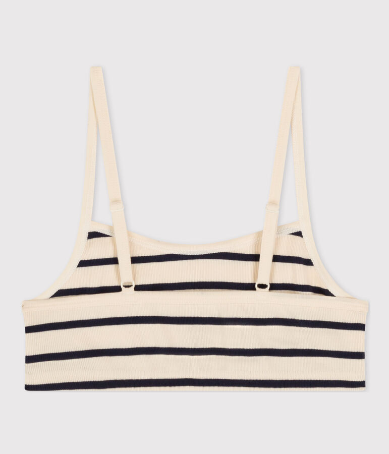 Women's Non-Wired Bra Ecru/blue