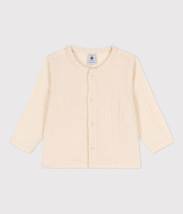 Babies' Cotton Gauze Shirt Ecru