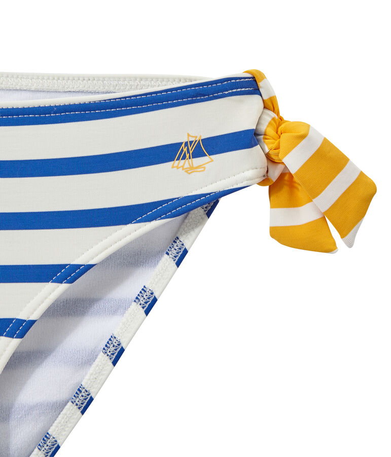 Girl's two-piece swimsuit MARSHMALLOW white/PERSE blue