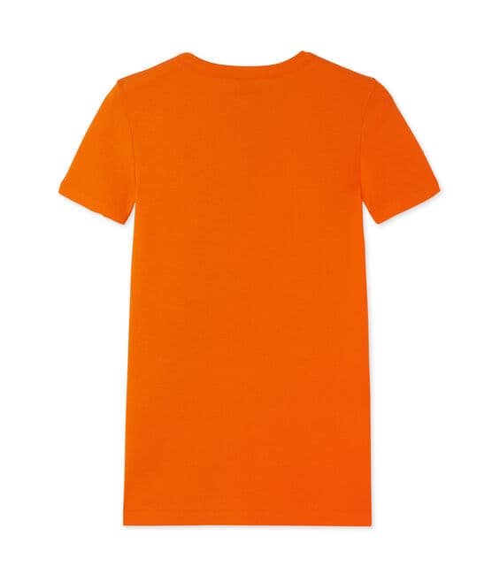 Women's T-shirt in heritage rib Feu orange